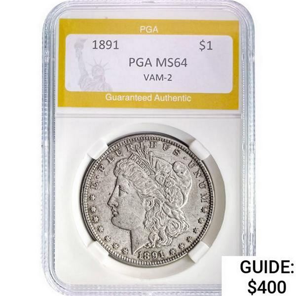 1891 Morgan Silver Dollar PGA MS64