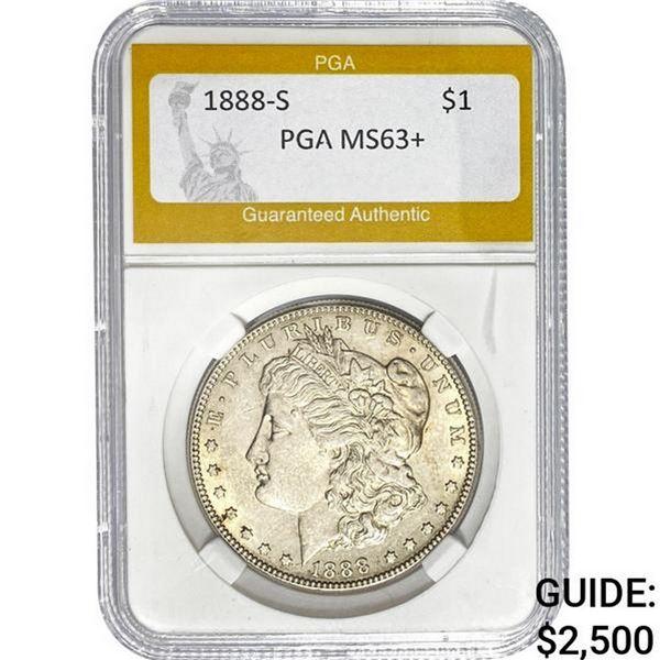 1888-S Morgan Silver Dollar PGA MS63+