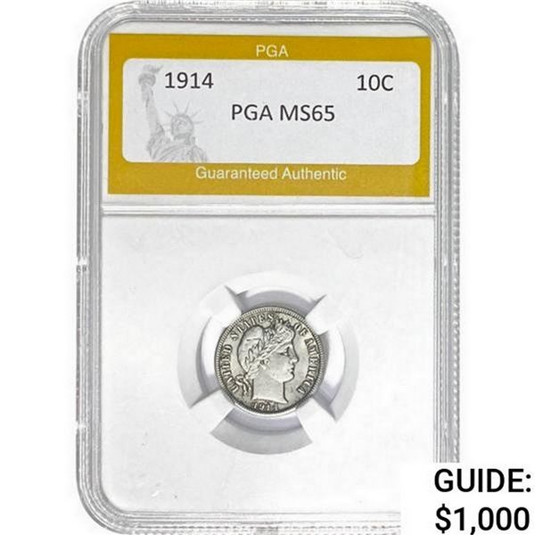 1914 Barber Dime PGA  MS65