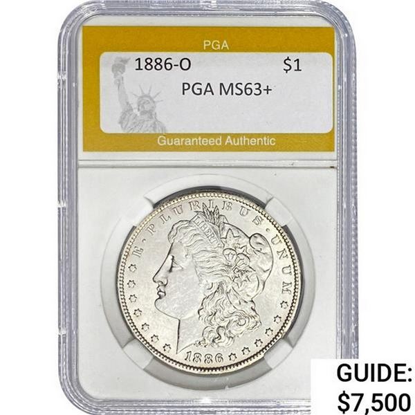1886-O Morgan Silver Dollar PGA MS63+