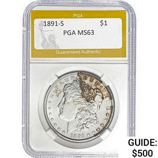 1891-S Morgan Silver Dollar PGA MS63