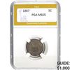 Image 1 : 1867 Shield Nickel PGA MS65