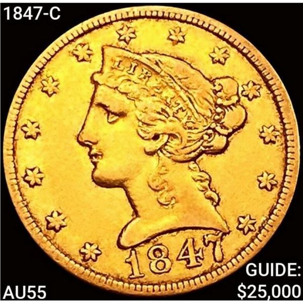 1847-C $5 Gold Half Eagle HIGH GRADE
