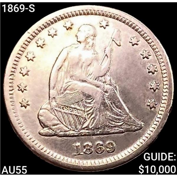 1869-S Seated Liberty Quarter HIGH GRADE