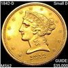 Image 1 : 1842-D Small D $5 Gold Half Eagle UNCIRCULATED
