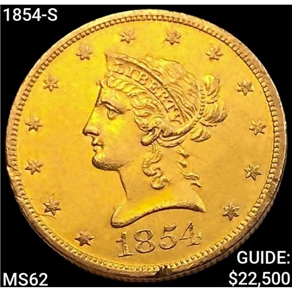 1854-S $10 Gold Eagle UNCIRCULATED