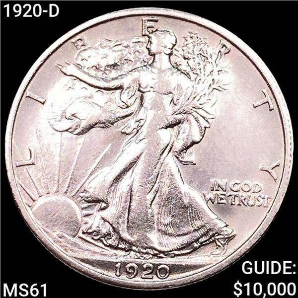 1920-D Walking Liberty Half Dollar UNCIRCULATED