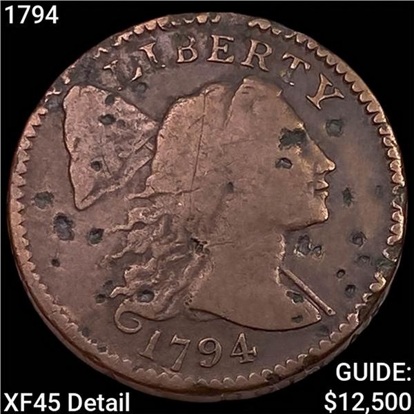 1794 Liberty Cap Large Cent NEARLY UNCIRCULATED