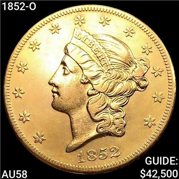 1852-O $20 Gold Double Eagle CHOICE AU