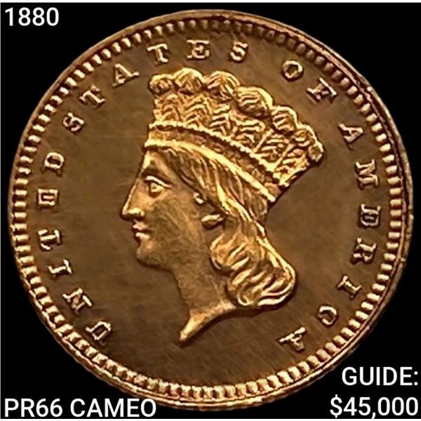 1880 Rare Gold Dollar GEM PROOF CAM