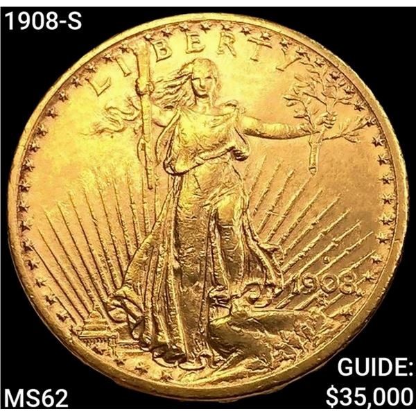 1908-S $20 Gold Double Eagle UNCIRCULATED