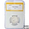 Image 1 : 1857 Seated Liberty Quarter PGA MS65