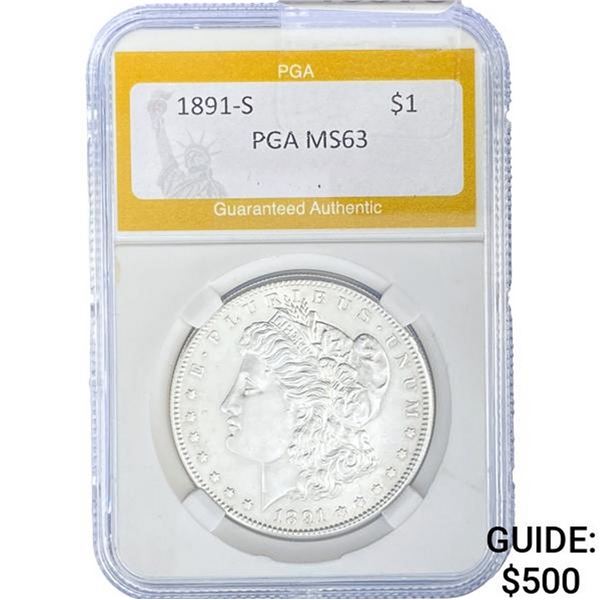 1891-S Morgan Silver Dollar PGA MS63