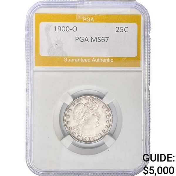 1900-O Barber Quarter PGA MS67