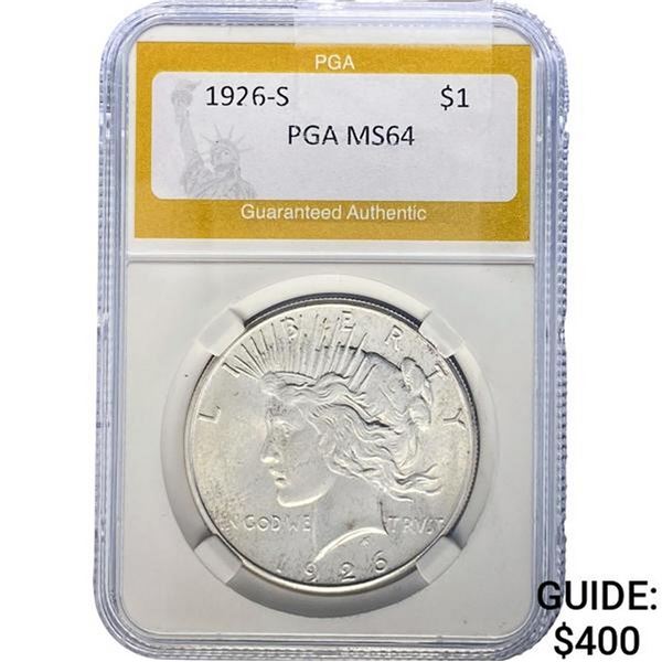 1926-S Silver Peace Dollar PGA MS64