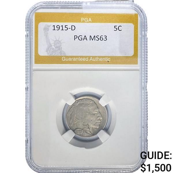 1915-D Buffalo Nickel PGA MS63