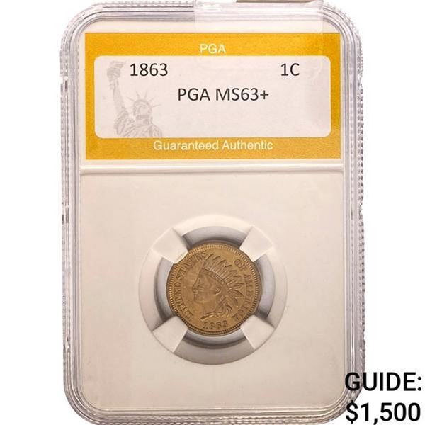 1863 Indian Head Cent PGA MS63+