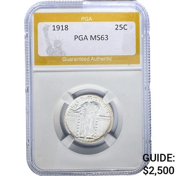 1918 Standing Liberty Quarter PGA MS63