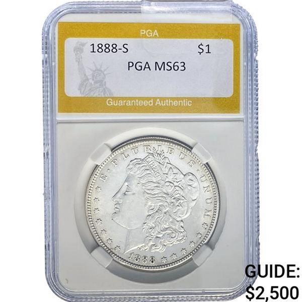 1888-S Morgan Silver Dollar PGA MS63