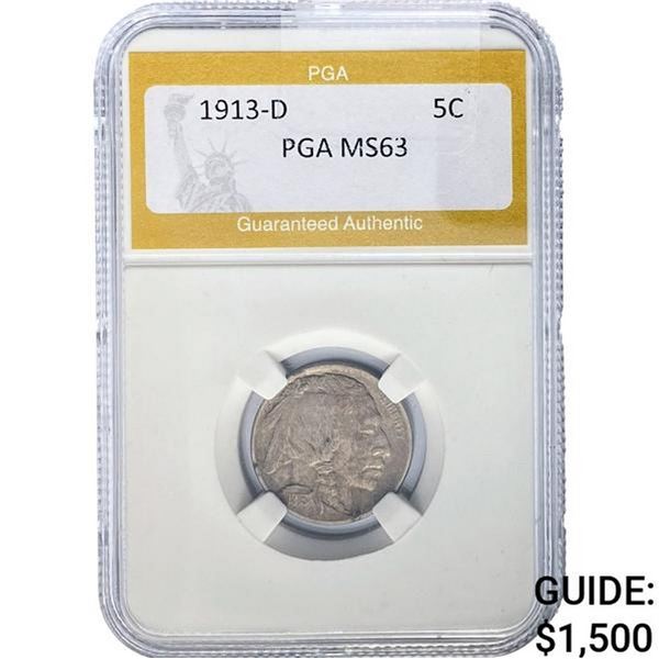 1913-D Buffalo Nickel PGA MS63