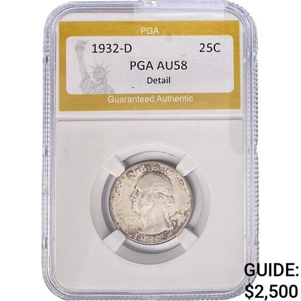 1932-D Washington Silver Quarter PGA AU58