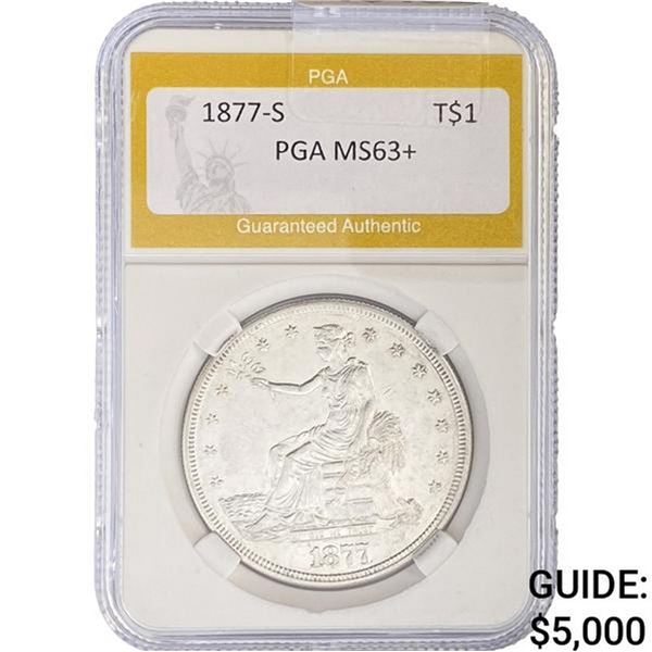 1877-S Silver Trade Dollar PGA MS63+