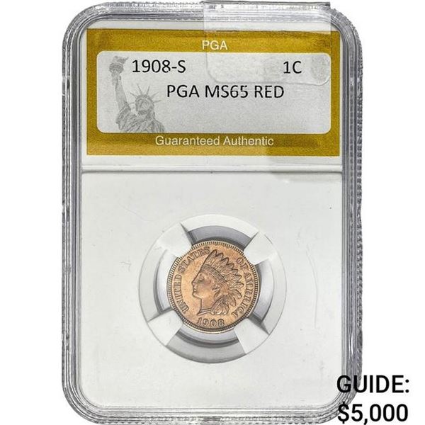 1908-S Indian Head Cent PGA MS65