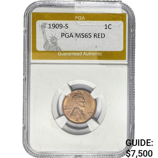 1909-S Wheat Cent PGA MS65 RED