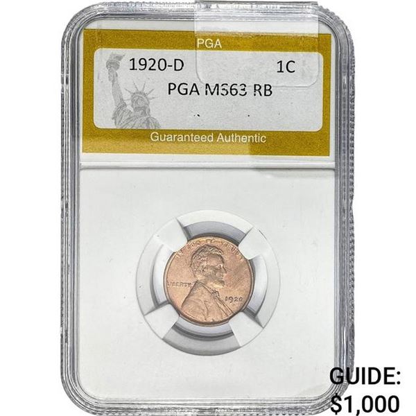 1920-D Wheat Cent PGA MS63 RB