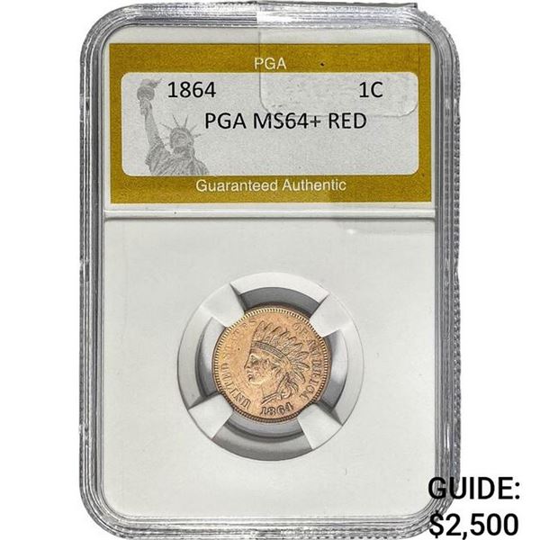 1864 Indian Head Cent PGA MS64+ RED