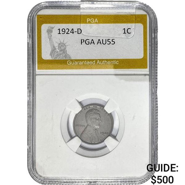 1924-D Wheat Cent PGA AU55