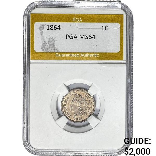 1864 Indian Head Cent PGA MS64