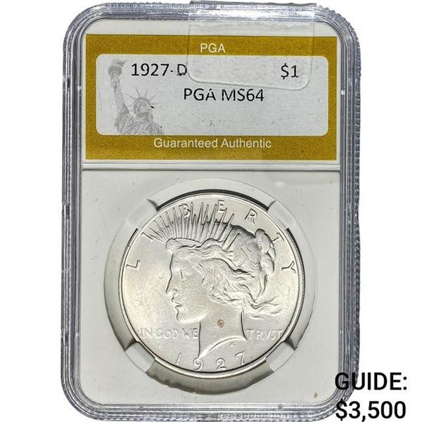 1927-D Silver Peace Dollar PGA MS64