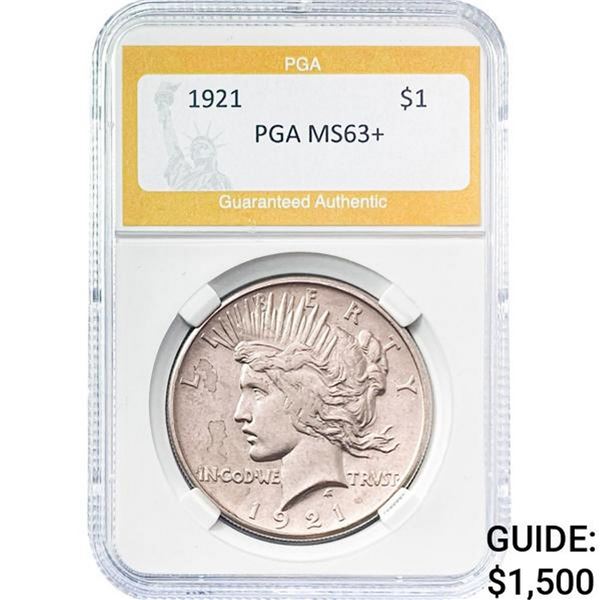 1921 Silver Peace Dollar PGA MS63+