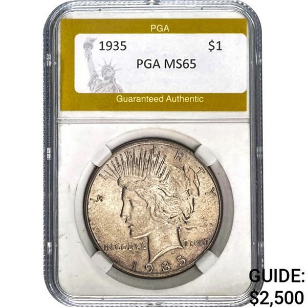 1935 Silver Peace Dollar PGA MS65