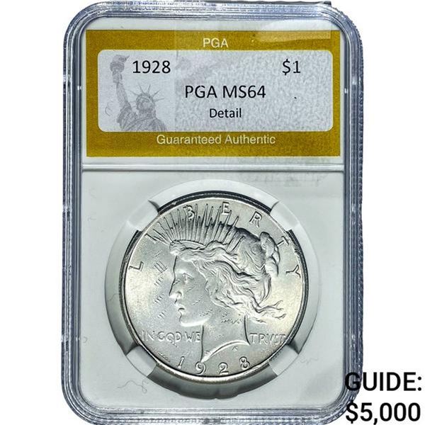 1928 Silver Peace Dollar PGA MS64