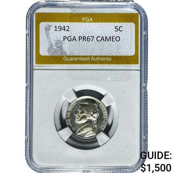 1942 Jefferson Nickel PGA PR67 CAMEO
