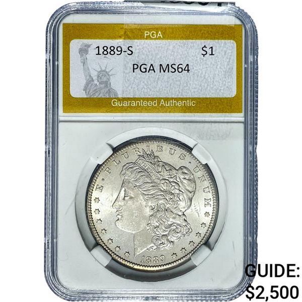 1889-S Morgan Silver Dollar PGA MS64