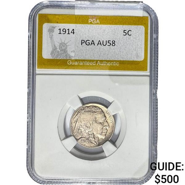 1914 Buffalo Nickel PGA AU58