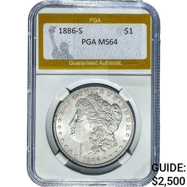 1886-S Morgan Silver Dollar PGA MS64