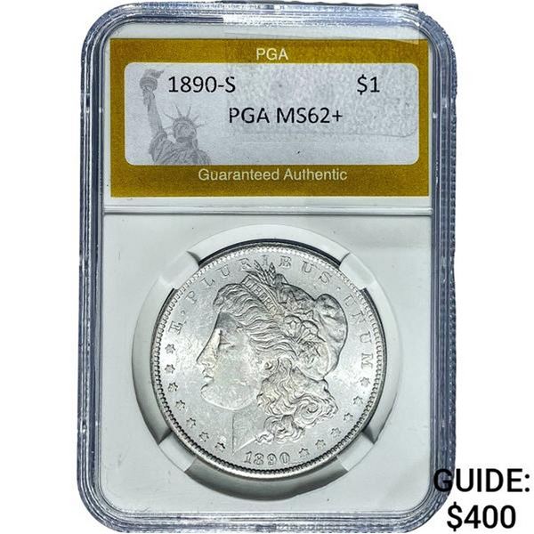 1890-S Morgan Silver Dollar PGA MS62+