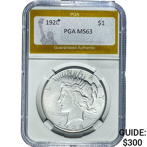1928 Silver Peace Dollar PGA MS63