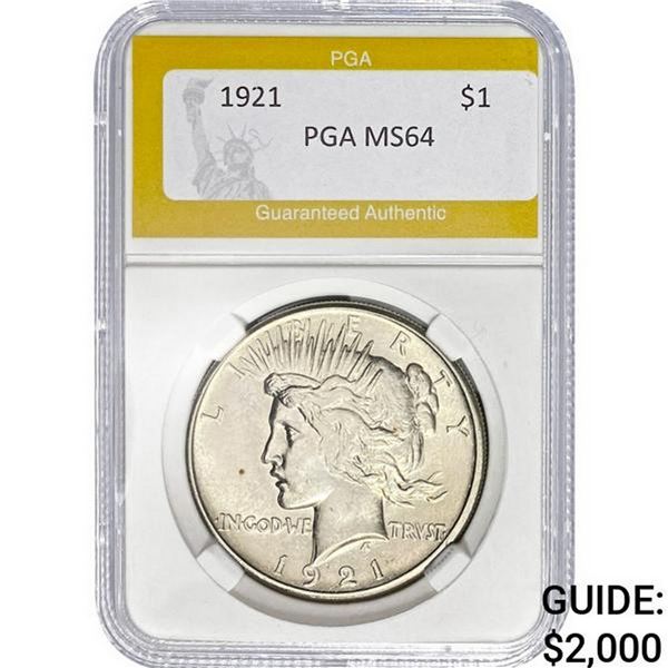 1921 Silver Peace Dollar PGA MS64