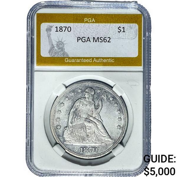 1870 Seated Liberty Dollar PGA MS62