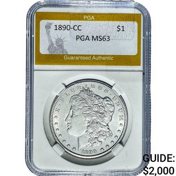 1890-CC Morgan Silver Dollar PGA MS63