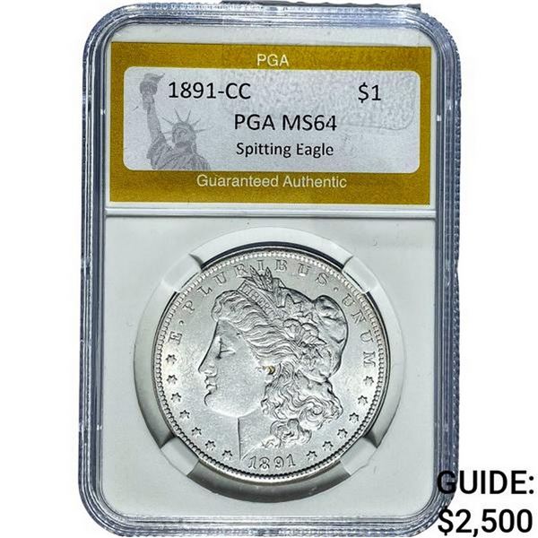1891-CC Morgan Silver Dollar PGA MS64