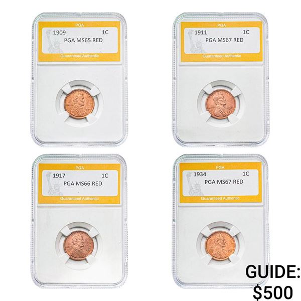 [4]1909-1934 Wheat Cent PGA MS65-67