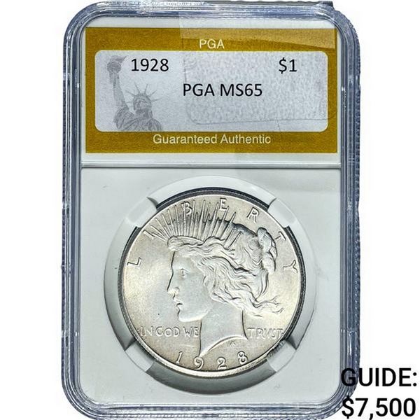 1928 Silver Peace Dollar PGA MS65