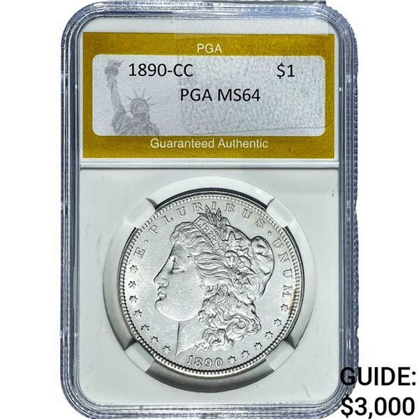 1890-CC Morgan Silver Dollar PGA MS64