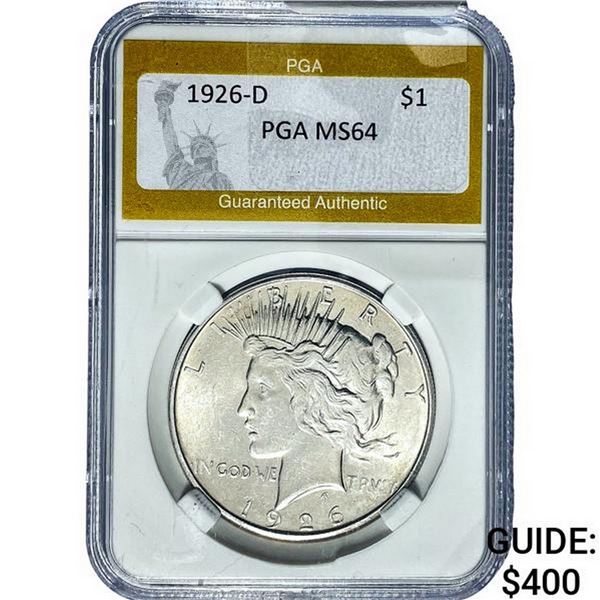 1926-D Silver Peace Dollar PGA MS64